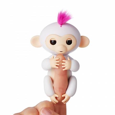 Интерактивная ручная обезьянка Fingerlings WowWee – София, белая, 12 см. 